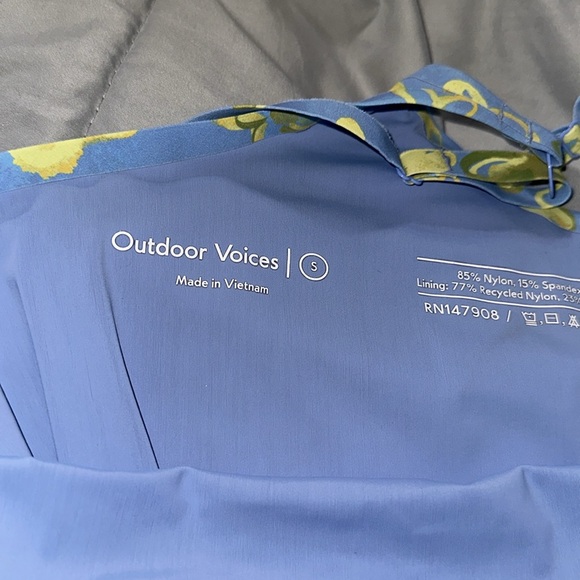 Outdoor Voices EXERCISE FLORAL-PRINT LIGHTSPEED TENNIS DRESS IN BLUE Sz S Lined - Picture 4 of 6